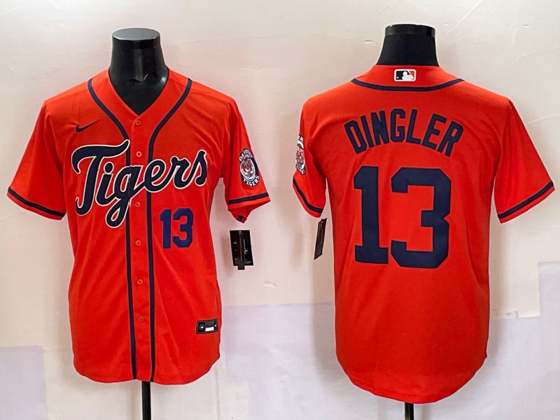 Men Detroit Tigers #13 Dingler Orange Game 2025 Nike MLB Jersey style 002
